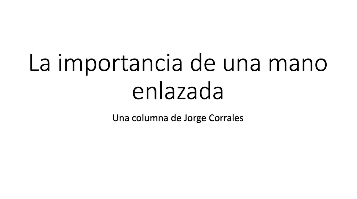 La importancia de una mano enlazada

Nunca lo había pensado hasta que lo estudié en la Universidad: 

Para saludar a una persona que no conocemos, necesitamos tocarla. 

Dependiendo de la cultura lo hacemos de forma diferente: estrechamos la mano, damos dos besos o un simple