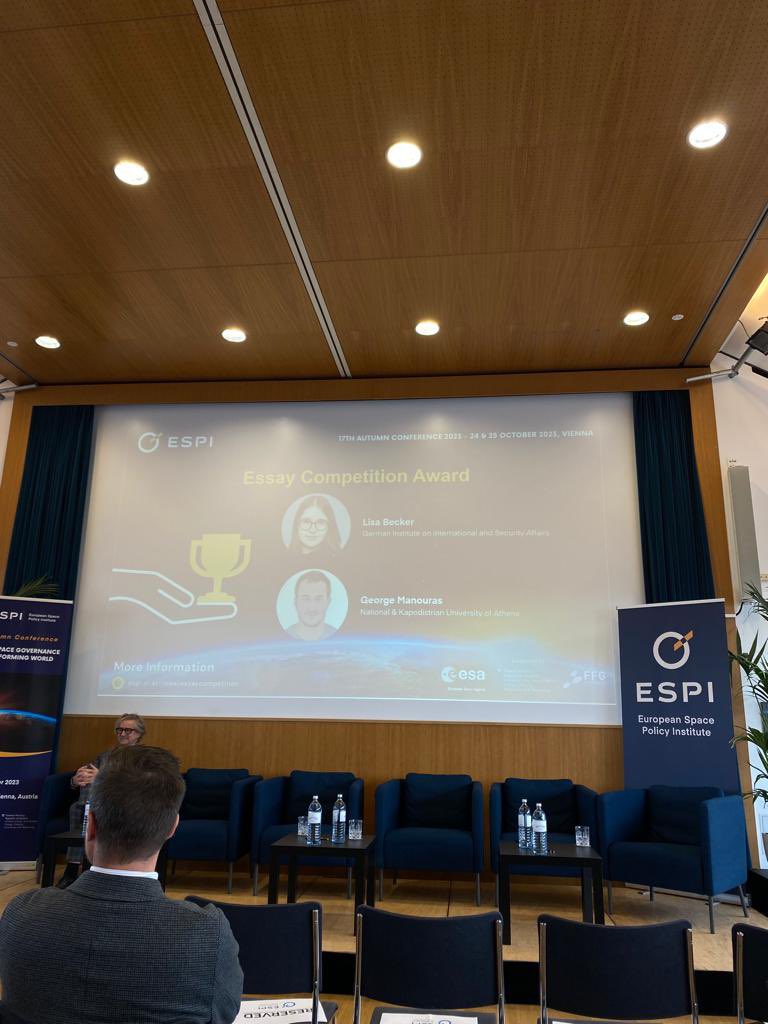 This week I attended <a href="/ESPIspace/">European Space Policy Institute (ESPI)</a>’s Fall Conference! 
Not only did I enjoy the debates on all things space, but I am also honored to have been shortlisted with my essay on European space governance. Fueling up with Sacher-Torte and Melange before taking off again 🚀 thanks Vienna!