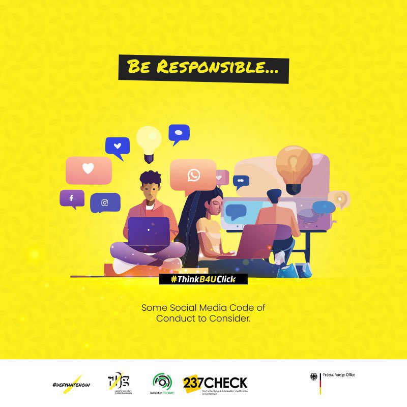 Maintaining a responsible & clear form of communication online, creates trust with your audience That’s why today our social media handles are becoming more of CVs & not just platforms for goofy contents. Let’s be watchful of what we post, comment & share online #ThinkB4UClick