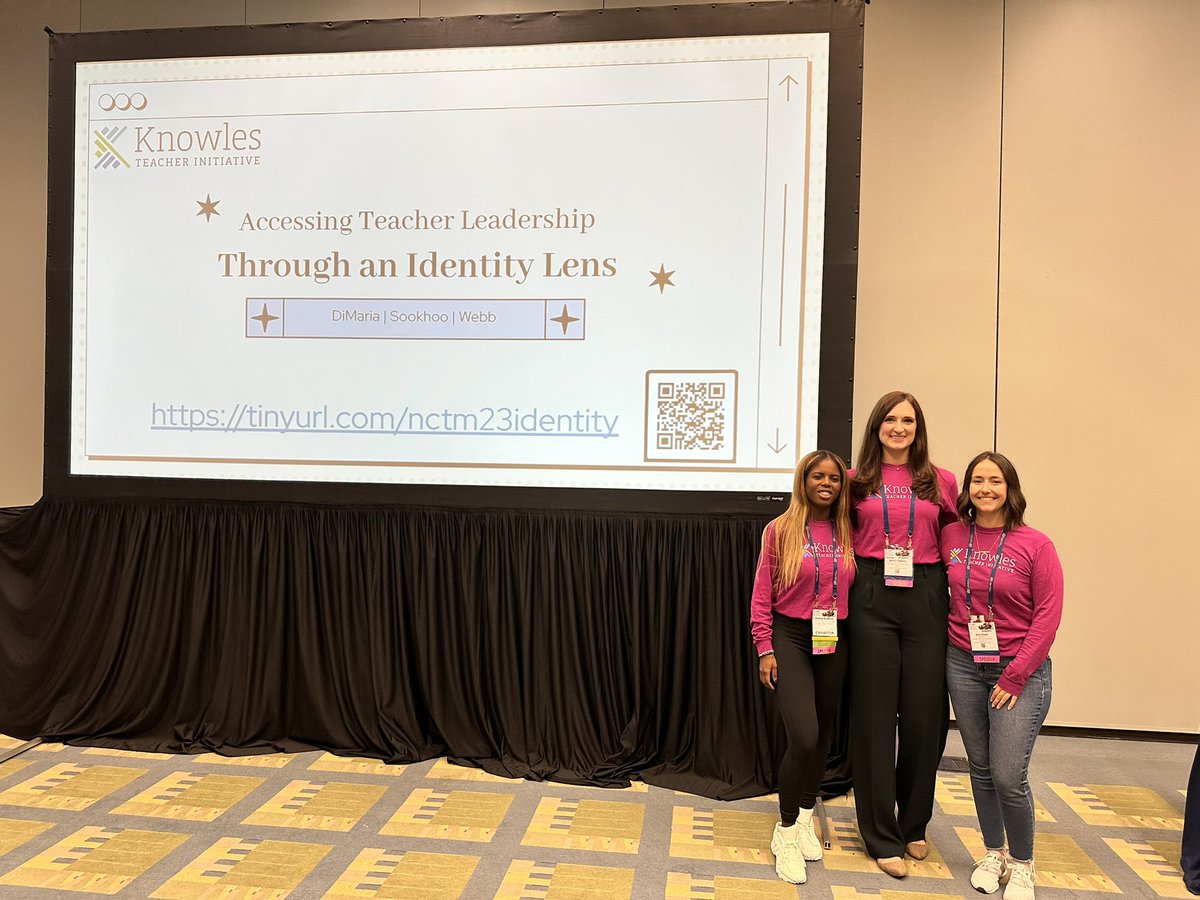 Happening now in 143 A/B! @NCTM #NCTMDC23 @KnowlesTeachers @MathforAmerica Accessing Teacher Leadership Through an Identity Lens