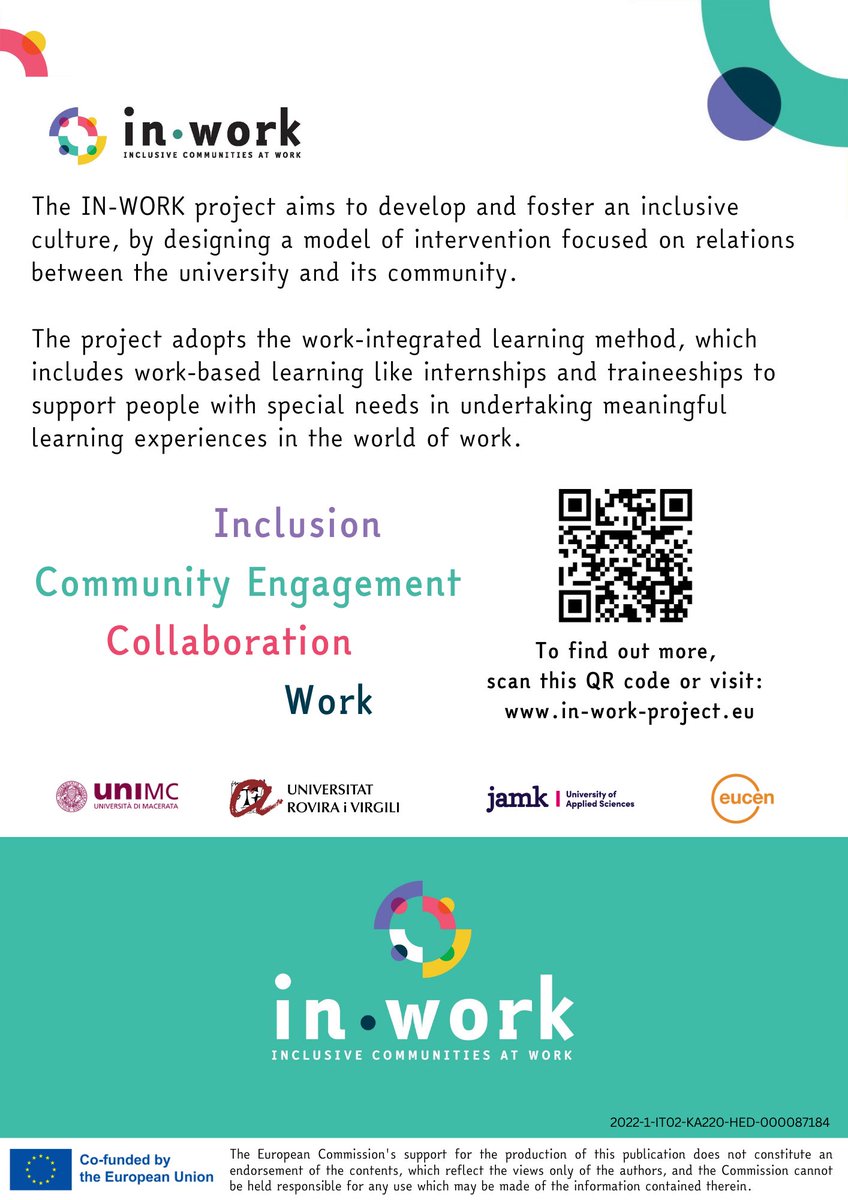 inserlabURV's tweet photo. Us presenten el flyer del Projecte #INWORK
Ens trobaràs el dia 30 de novembre a les 5 a la Sala de Juntes del Campus Catalunya per presentar-te la el nou programa formato Inserlab-Inwork
Fes aquí la inscripció https://t.co/exphSNxONX https://t.co/34v7cFmm7n