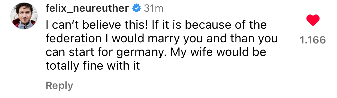 Felix Neureuther's reaction to Lucas Braathen's ( <a href="/pinheiiirooo/">Lucas Pinheiro Braathen</a> ) retirement #lucasbraathen #fisalpine #felixneureuther