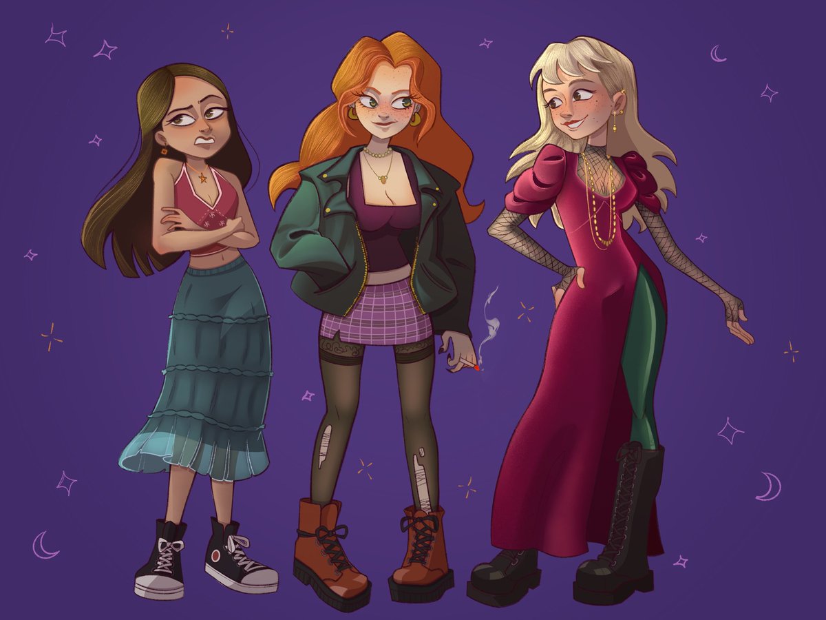 _luxellari's tweet photo. The Moonfall Sisters🎃
It’s The Craft and Practical Magic month, I needed to do some witches
.
#happyhalloween #witches #halloween #characterdesign #thecraft #practicalmagic #sisters #drawing #procreate #illustration #art https://t.co/wAWBs7Nd95