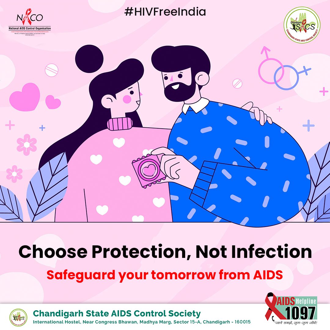 SACSChandigarh's tweet photo. Safe Sex is a Good Sex! Always use protection and keep infections and diseases at bay.

#CSACS #KnowHIV #KnowAIDS #Knowledgeisbliss #AIDS #Awareness #UseCondom #Condom 

@MoHFW_INDIA https://t.co/kd3MhLONZs