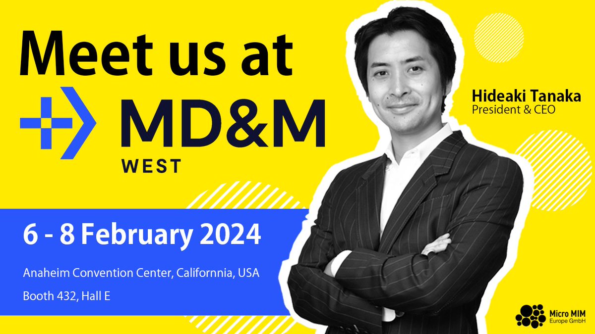 We will be exhibiting at @MDM_Events
in Anaheim, CA , U.S.A. between 6-8th Feb 2024. It would be a great pleasure to welcome you to our stand to see and touch our actual #micromim part samples as well as to discuss your projects. 
Booth: Hall E, Stand 432
linkedin.com/events/exhibit…
