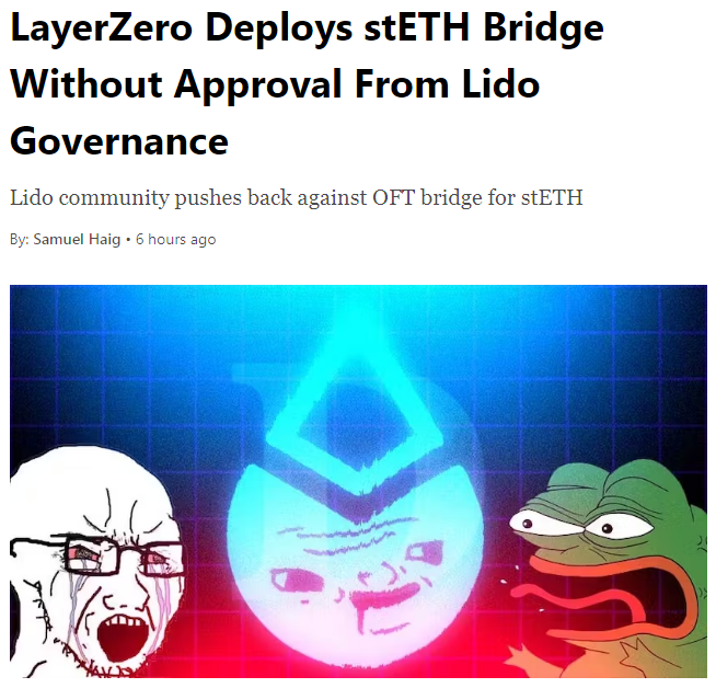 When marketing is everything 💰

'LayerZero launches cross-chain bridging for stETH without prior approval from LidoDAO!'

Less trust, more truth!

#Polkadot will fix this!