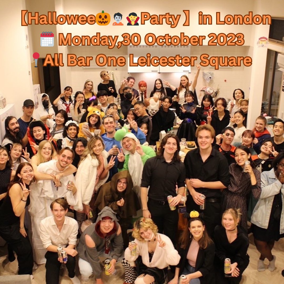 stretch0119's tweet photo. 【Halloween🎃🧟♂️🧛♀️party in London 】
日程:10月30日(月)19:00-
場所:All Bar One Leicester Square
参加費:5£
ハローウィンパーティーを開催します🎉詳細はこちらhttps://t.co/lBy8E0P5gTみんなで最高のハローウィン🎃にしましょ〜☺️コスチューム無しでも参加可能です‼️‼️
#DREAMJAPAN🇯🇵 https://t.co/UlRcgKLdGE