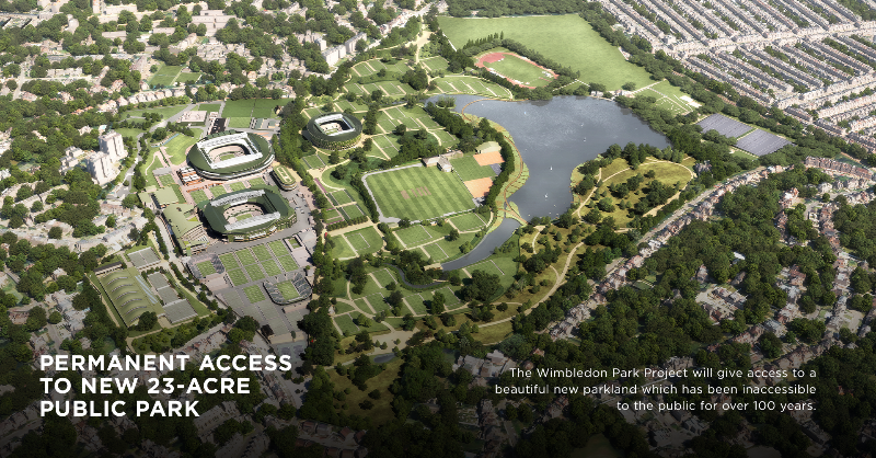 Wimbledon's tweet photo. The AELTC is delighted that the London Borough of Merton has resolved to approve our plans for the Wimbledon Park Project.

Find out more ⬇️