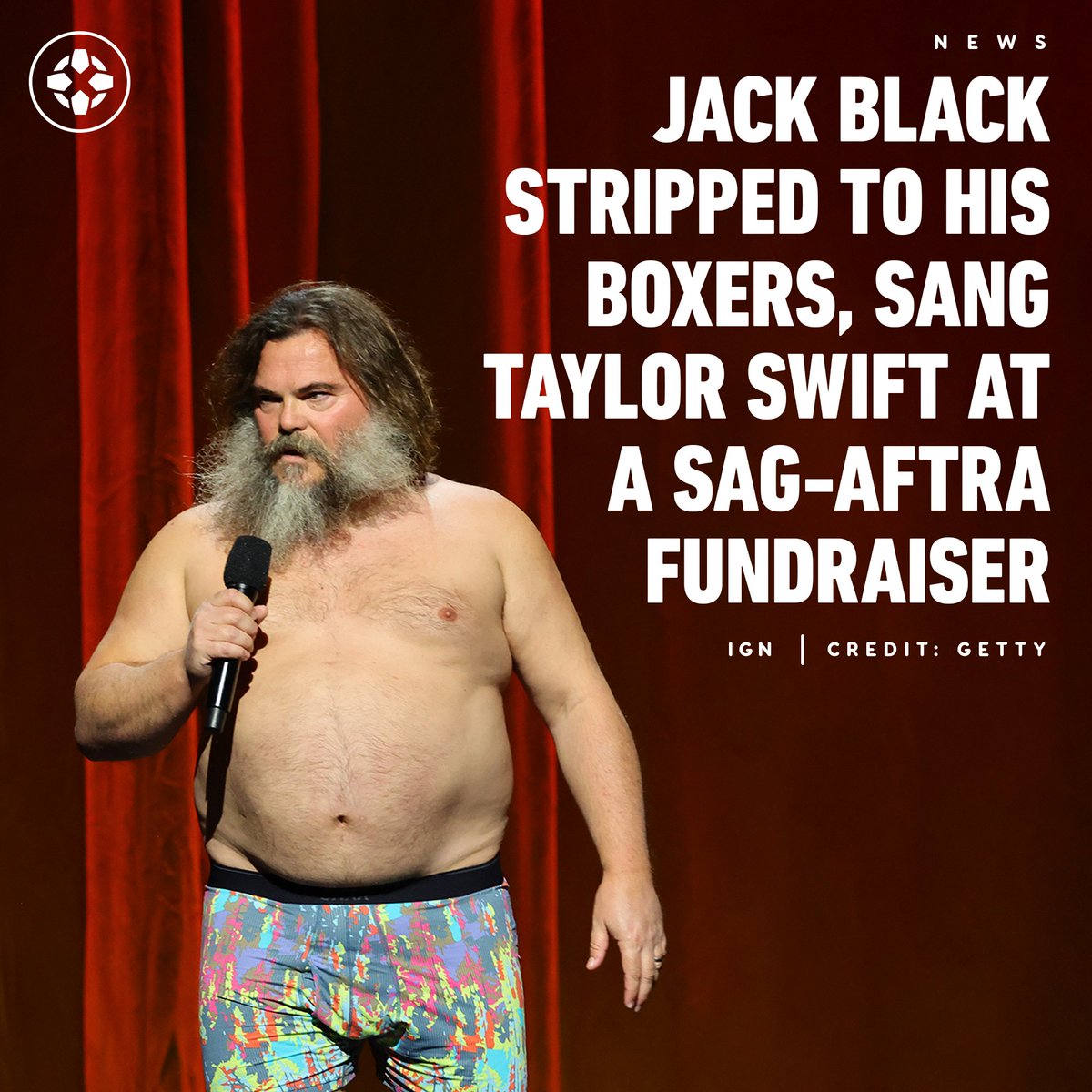 [閒聊] 傑克布萊克在罷工籌款活動中脫到剩內褲