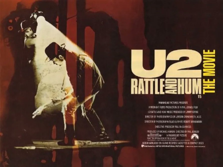 u2peru's tweet photo. U2: RATTLE AND HUM the movie, de aniversario!!!
El rockumental que llevó por primera vez a U2 al cine, cumple 35 años de su estreno mundial en Irlanda hoy!!! (27/10/1988) 🎂🎉
#RattleAndHum #U2 #U2RaH #35años #35years #RaH35 #U2RattleAndHum #RattleAndHum35 #U2history #efemerides https://t.co/R1uFHHmHje