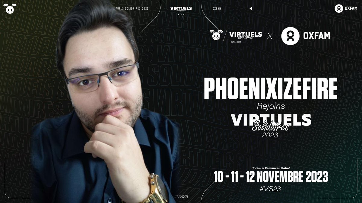 Phoenix_iz_Fire's tweet photo. Et voilà, c'est officiel ! Cette année aura lieu #VirtuelsSolidaires, un évènement caritatif pour soutenir @oxfamfrance 
Et je fais partie de l'équipe ! Alors on se retrouve dès Vendredi 10 Novembre sur https://t.co/Aiavfg2cIa pour exploser la cagnotte !
Merci @VrtSolidaires ! <3 https://t.co/ey0TPaVhgB