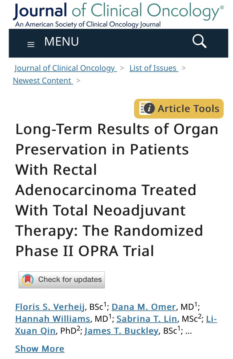 gusviani's tweet photo. 🎙️ OPRA updated analysis confirms the long-term organ preservation with total neoadjuvant therapy for #rectalcancer ‼️@OncoAlert @ASCO
📌Ph2 trial w/ 👥random  to induction CTH followed by CRT (INCT-CRT) or vice versa
- Complete/near-complete responders were offered WW, incomplete responders ➡️🔪 
🥇🎯: DFS. 🥈 🎯: TME-free survival
📊RESULTS 
-324 👥, median FU 5.1 y
- 5-y DFS rates: INCT-CRT 71%, CRT-CNCT 69% (no sig)
- TME-free survival: INCT-CRT 39%, CRT-CNCT 54% (P = .012)
- 94% of regrowth within 2 y, 99% within 3 y
- DFS similar for TME post-restaging and WW followed by TME post-regrowth (both 64%, N🚫 sig)
#radonc https://t.co/mD3wkwU6ih