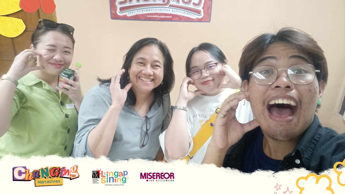 lingapsining's tweet photo. IN PHOTOS:   PETA Lingap Sining Program Director Gail Billones, with PETA LS Comms Team Sofia Canlas, Zion Mendoza, and Athina Tirones attends today's 𝗖𝗢𝗠𝗠𝗨𝗡𝗘 𝗖𝗼𝗺𝗺𝘂𝗻𝗶𝗰𝗮𝘁𝗶𝗼𝗻𝘀 𝗦𝘁𝗿𝗮𝘁𝗲𝗴𝘆 𝗪𝗼𝗿𝗸𝘀𝗵𝗼𝗽: 𝗛𝗼𝗼𝗸𝗲𝗱 𝗕𝗮 𝗟𝗮𝗵𝗮𝘁? https://t.co/3VX55o6ENK