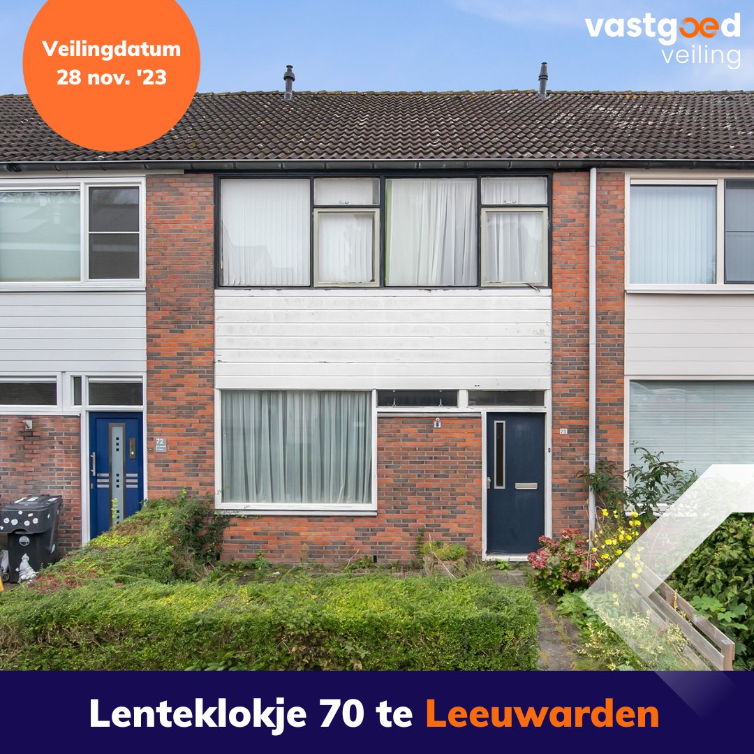 Online executieveiling | Tussenwoning te #Leeuwarden van ca. 142 m². Onderhands bieden kan tot en met 13 november 2023, de #veiling vindt plaats op 28 november 2023. Interesse? Bekijk de website voor meer informatie: vastgoedveiling.nl/veiling/234/le…