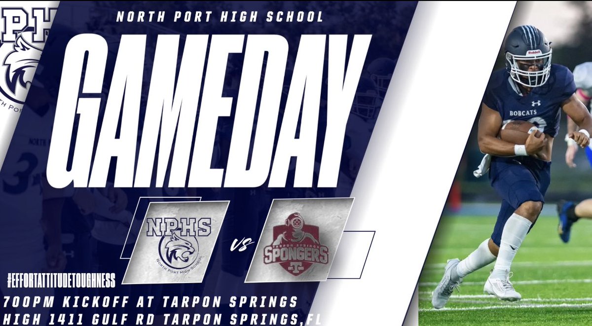 Your Bobcats are on the road for a long trip to Tarpon Springs to take on the Spongers!! Going to be a very solid matchup with a talented team, hope to see you all there at 7PM! 
#eat