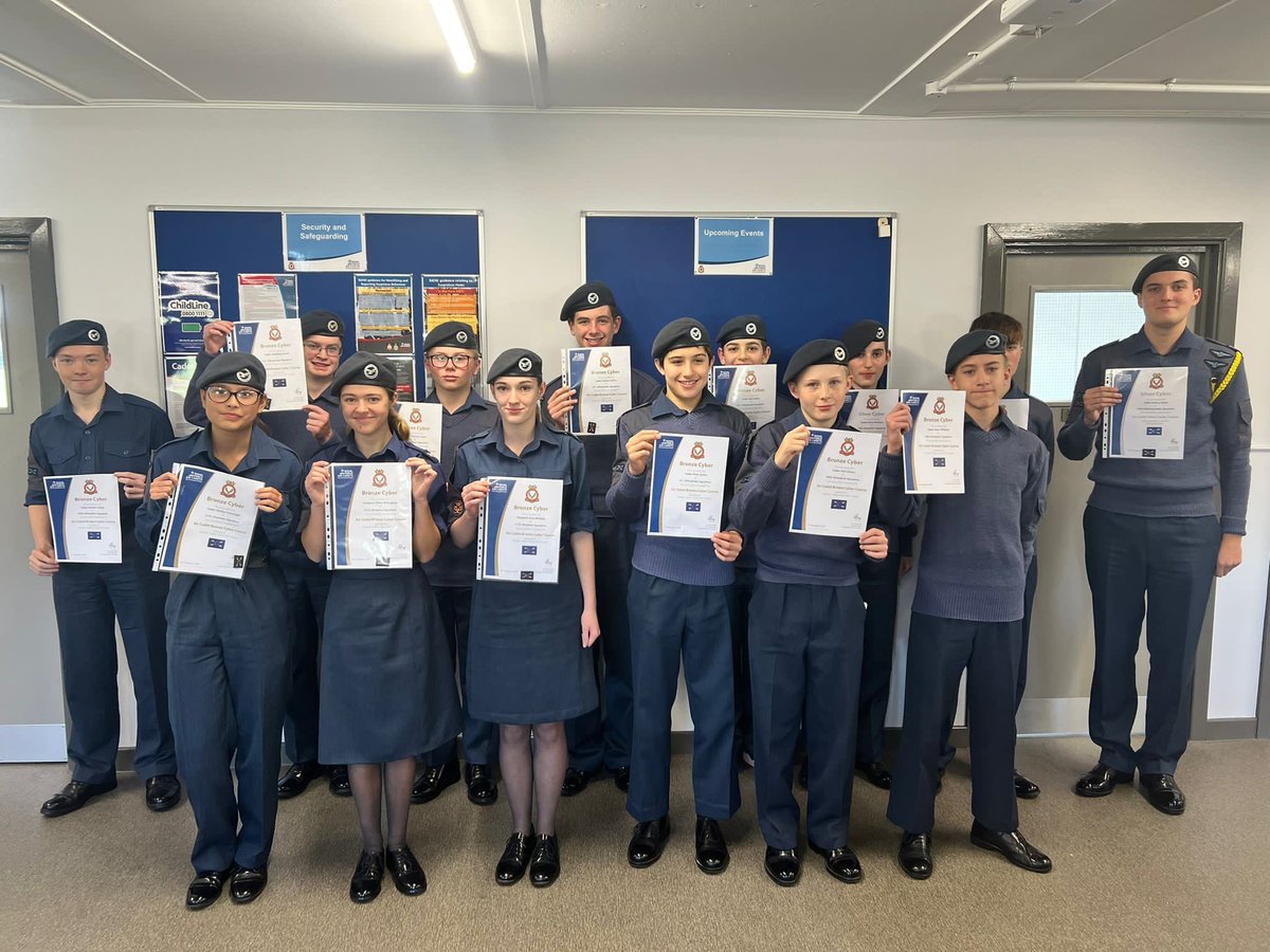 Next were Bronze Radio &amp; Cyber Communications. Over 
3 days, 22 Cadets passed the Radio Operator Course to get the Bronze Radio badge, 14 passed the Bronze Cyber Course, 9 gained the Bronze Cyber badge, 2 passed the Silver Cyber qualification &amp; 11 gained the Silver Radio badge.