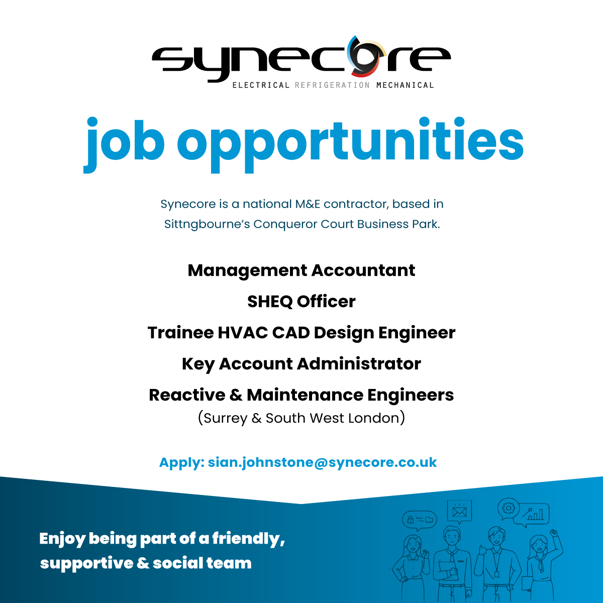 Synecore Limited (@synecore) on Twitter photo 📣 Looking for a great place to work with incredible benefits and amazing people? Check out our latest vacancies.
For full details and to apply please email sian.johnstone@synecore.co.uk
#job #jobopportunity #recruitment #accounts #accountingjobs #work #cv 📣 Looking for a great place to work with incredible benefits and amazing people? Check out our latest vacancies.
For full details and to apply please email sian.johnstone@synecore.co.uk
#job #jobopportunity #recruitment #accounts #accountingjobs #work #cv