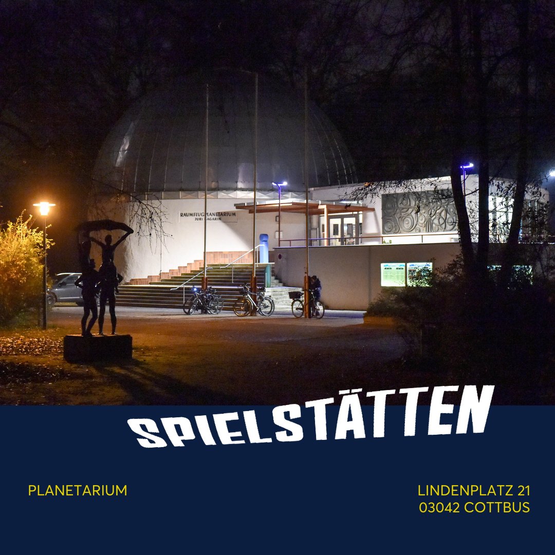 Last but not least... auch das Raumflugplanetarium ist 2023 wieder Spielstätte des FFC! 👨‍🚀🌟🌚

Hier läuft das Fulldome-Programm: ihr könnt euch auf spektakuläre Bilder in  360°-Grad Projektion im Kuppelsaal freuen! Eine Erfahrung, die man auf keinen Fall verpassen sollte! 🤩🤩