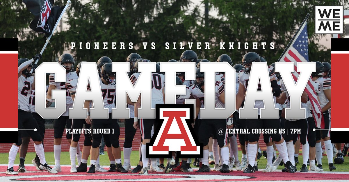 GAMEDAY!  Week 11. Playoffs. Round 1. Win or go home ... and we don't plan on going home anytime soon!  Come out and support your Pioneers as we take on Bishop Ready.  The game is AT Central Crossing HS.  #WeOverMe
