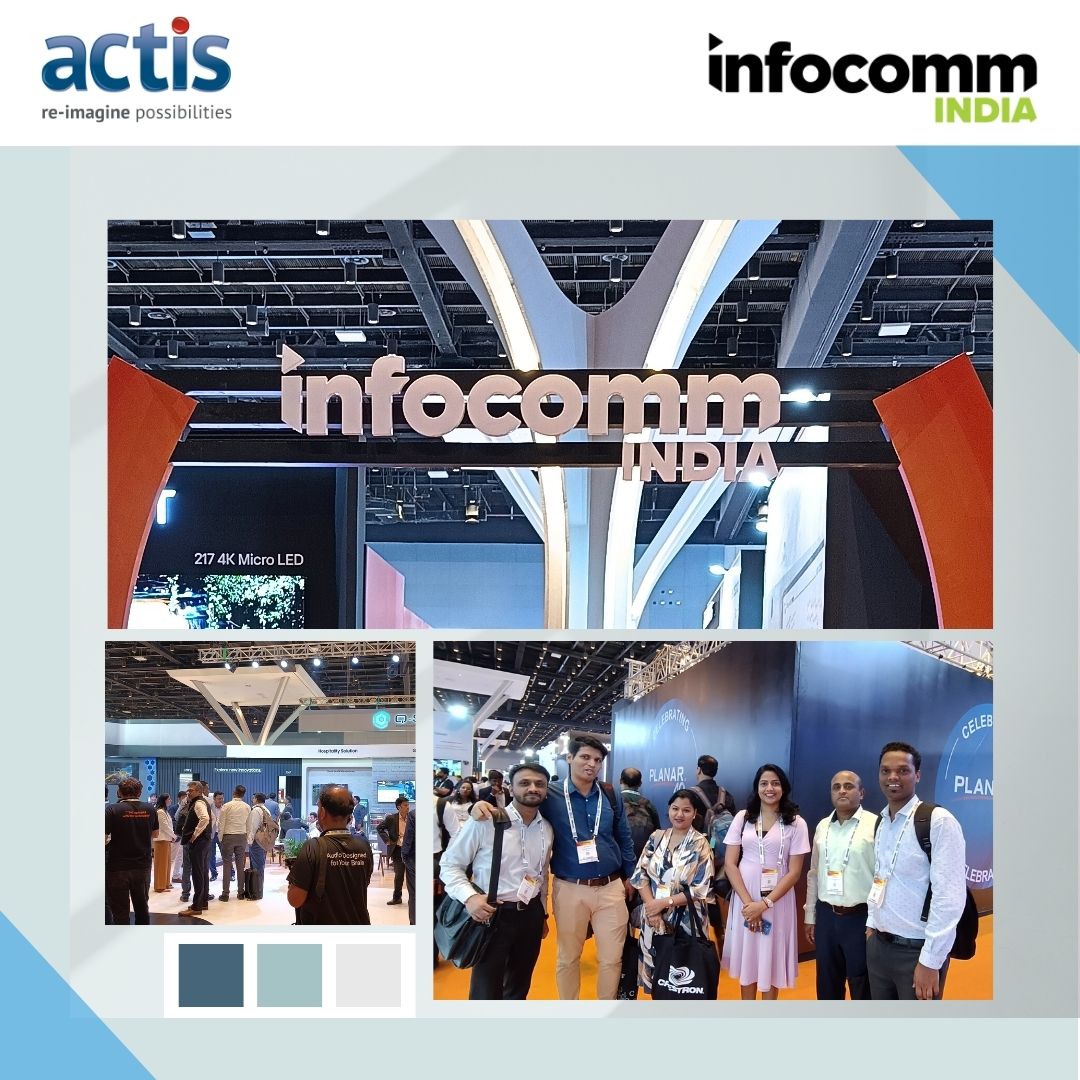 actistech's tweet image. Team Actis at InfoComm 2023 — engaging with fellow pro-AV enthusiasts, discussing the latest AV and UC solutions. But the excitement doesn&apos;t end here—there is still much more left to explore, connect and get inspired.

#InfoCommIndia #ProAVTechnology #AVTweeps #ProAV #AVtech