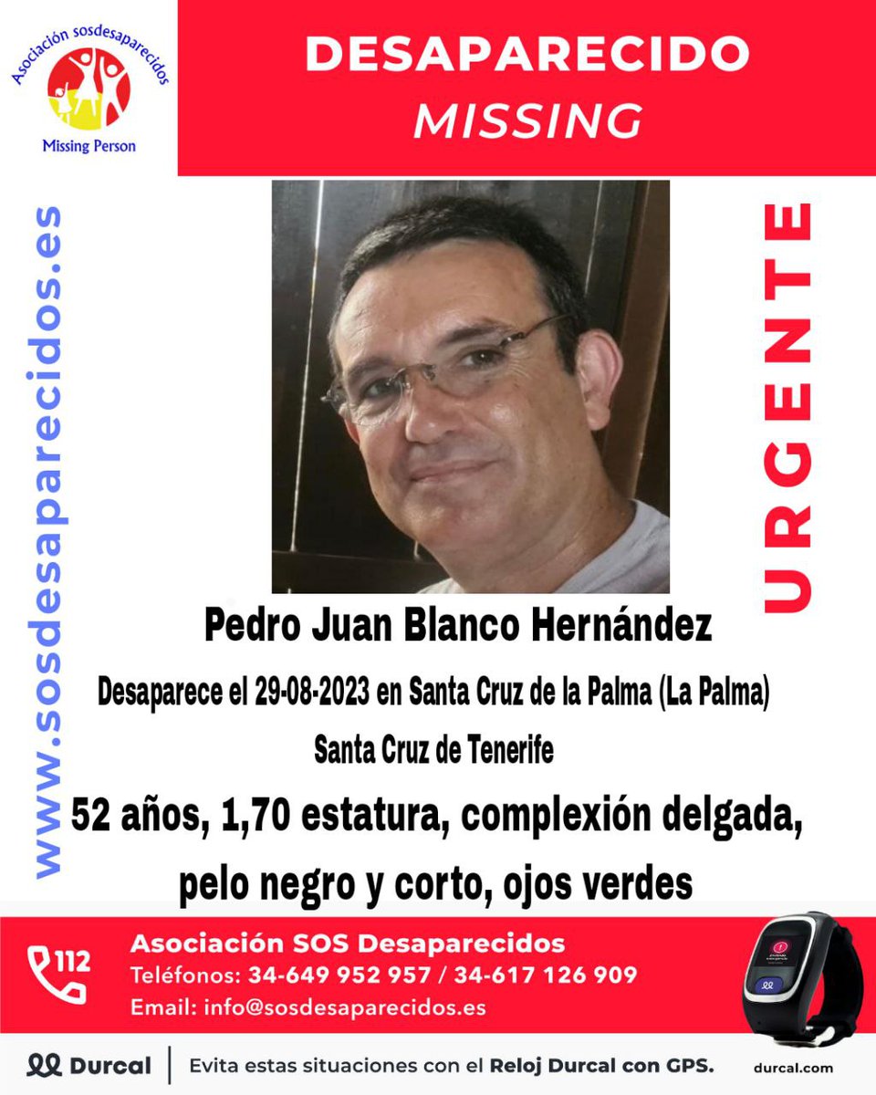 Debido a un error al ser desactivada en las redes oficiales del Centro Nacional de Desaparecidos de <a href="/interiorgob/">Ministerio del Interior</a>, se desactivo como localizado la alerta de Pedro Juan Blanco.
La familia nos comunica que por desgracia continúa desaparecido.