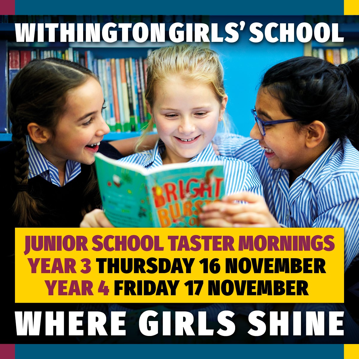 Our Junior School is a thriving hive of activity 🐝 We have an exciting opportunity for girls whose parents are looking for entry to Year 3 and Year 4 in September 2024 to spend a morning in our Junior School. Book a place for your daughter 👇 wgs.org/admissions/adm…