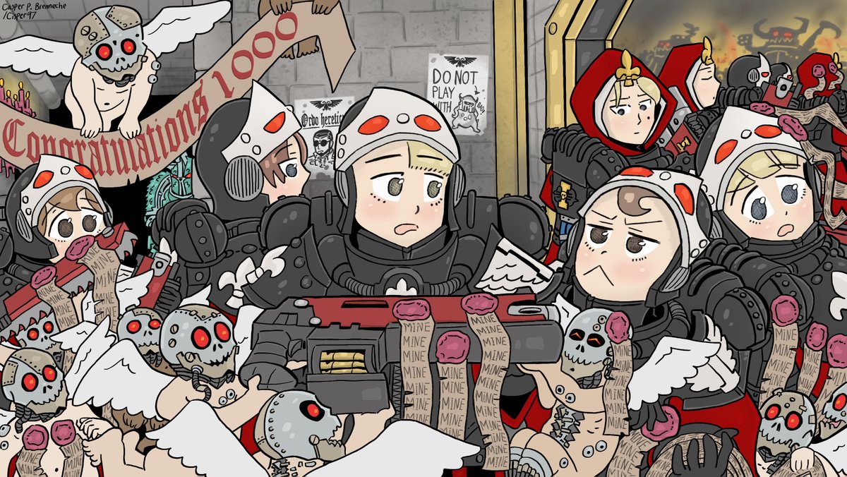Some Little Nuns "with Guns" I drew to celebrate the 1000th Little Nuns milestone😆 #LittleNuns

Huge congratulations to <a href="/hyxpk/">Diva</a> !🥳 You are my favorite part of Twitter😆