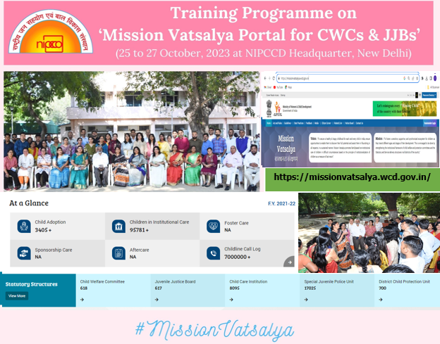 SPNIWCD_MWCD's tweet photo. A Training Programme on ‘Mission Vatsalya Portal’ was organized for CWCs & JJBs from 25 to 27 October, 2023 at NIPCCD Headquarters, New Delhi. 44 Participants attended the Programme.
@MinistryWCD #NIPCCD #NewDelhi #MissionVatsalya #CWCs #MissionVatsalyaPortal #JJBs https://t.co/NkNHSTgM8x