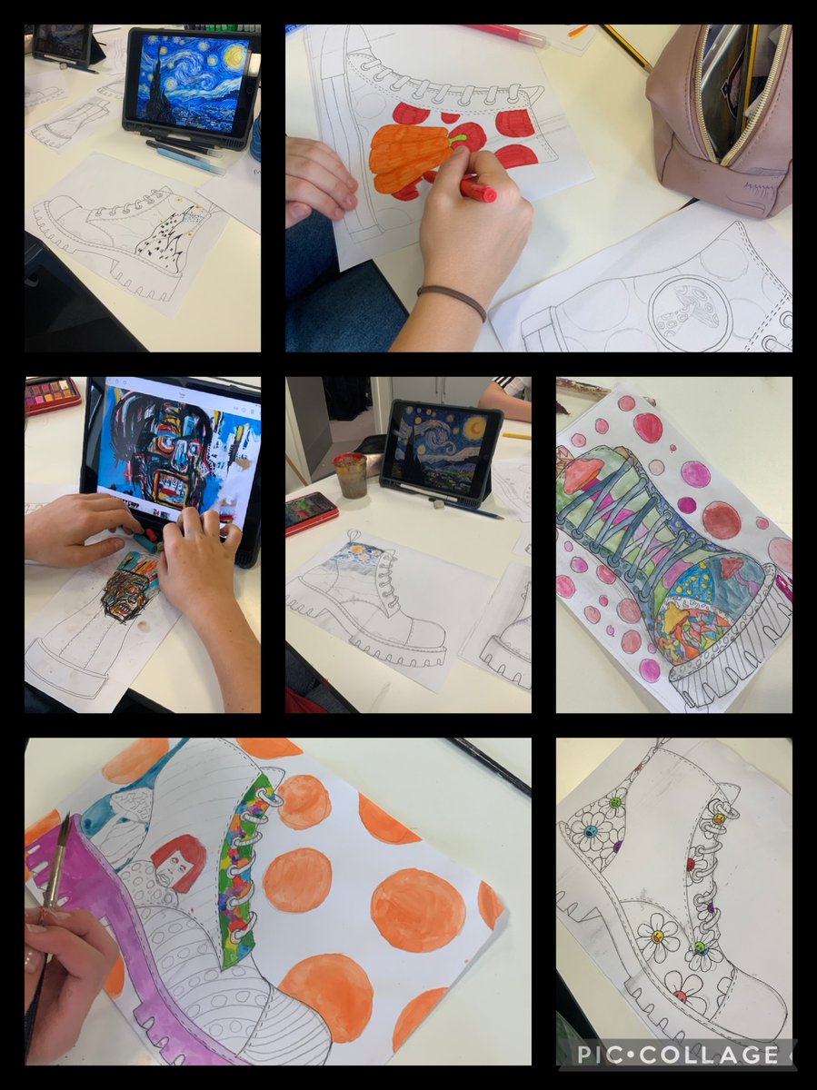 8RWH @CyresYr8 have been developing customised shoes inspired by artists from different cultures and periods. Well done Year 8 @stcyresschool some fantastic designs! #takashimurakami #yayoikusama #basquiat #vangogh