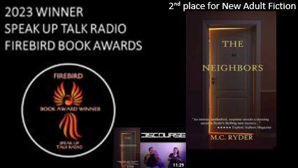 Check out #TheNeighbors which placed 2nd for New Adult Fiction in #FirebirdBookAwards

Need more convincing? Check out #Discourse book discussion youtube.com/watch?v=Na1J3v…

@speakupradioh

#firebirdbookawardwinning #awardwinningauthors #recommendedreading #speakuptalkradio