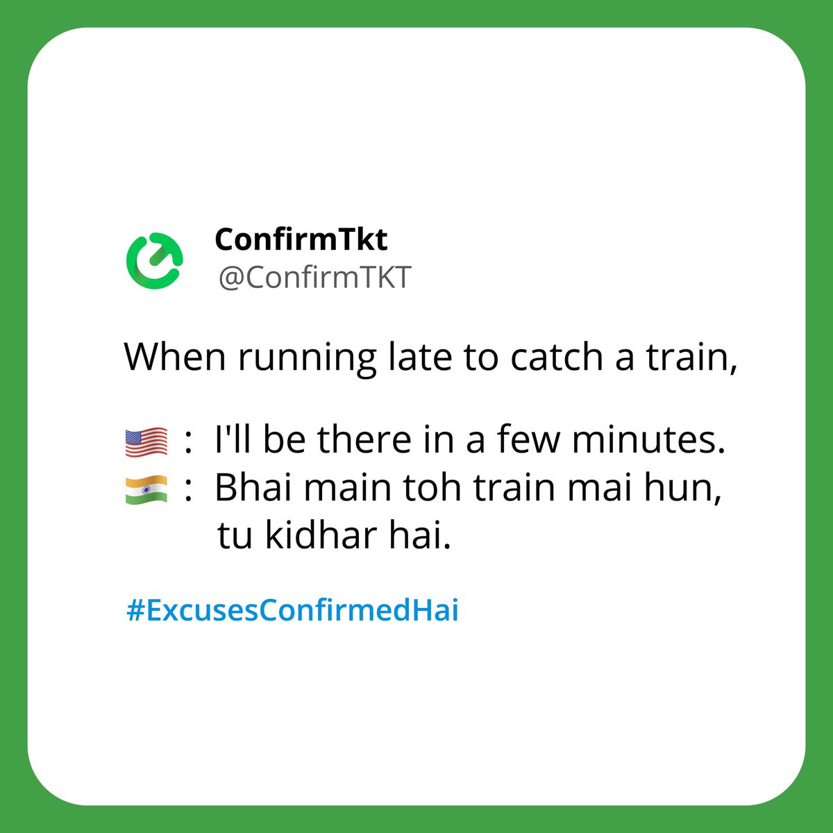 ConfirmTKT's tweet image. Can't track your friend, but we've got the live train tracking feature that keeps you updated when it comes to your train's status! 🚆💨 Stay on-time with Confirmtkt. Download the app now! 📱🎟

#TrainStatus #Confirmtkt #train #twitter #JourneyConfirmedHai #Trending