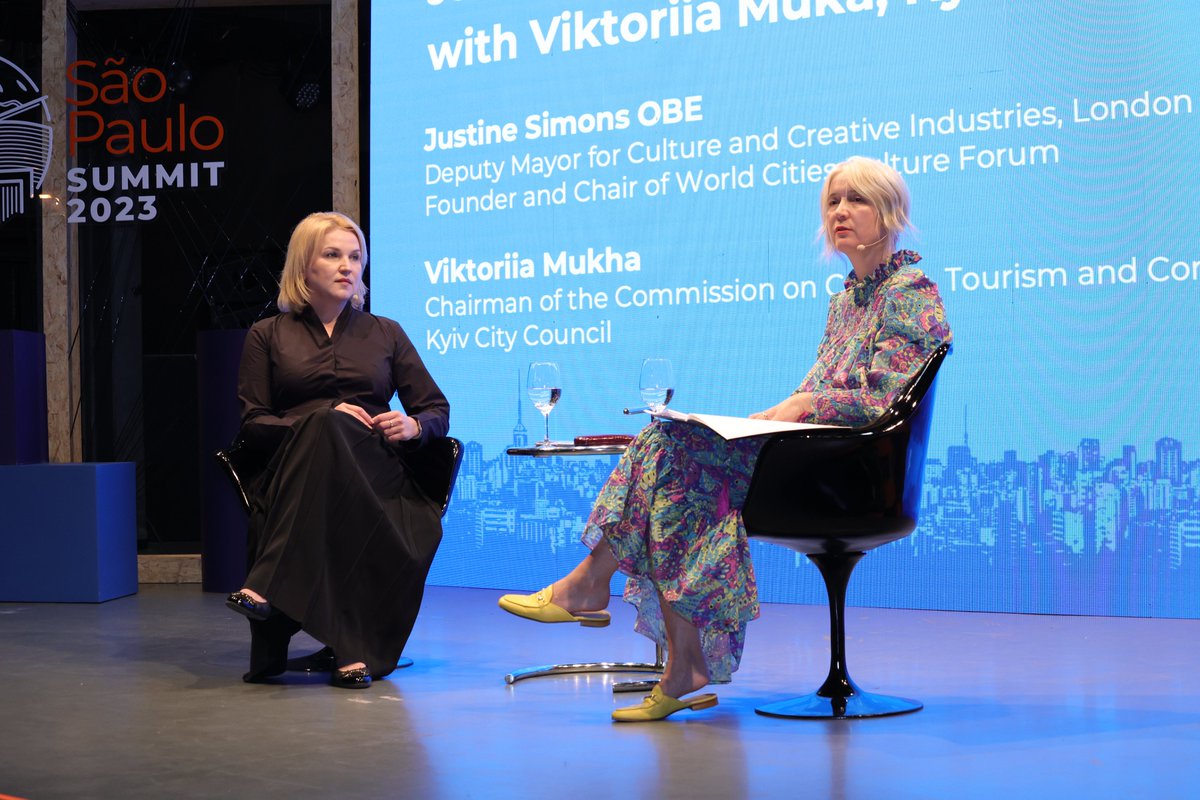💫 Day 2 highlights #wccf_summit in São Paulo

Powerful storytelling from Viktoriia Mukha <a href="/Kyiv/">Kyiv. The City of Courage</a> in conversation with <a href="/justinesimons/">Justine Simons</a> Chair <a href="/wccforum/">World Cities Culture Forum</a> on  role of culture in conflict.