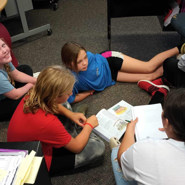 NeodeshaSchools's tweet photo. Mrs. James' class held a congressional hearing from the We The People curriculum. Here the students are planning out their testimony. #usd461 #northlawn #believeachieveproceed #wethepeople https://t.co/t3YciSPEpK