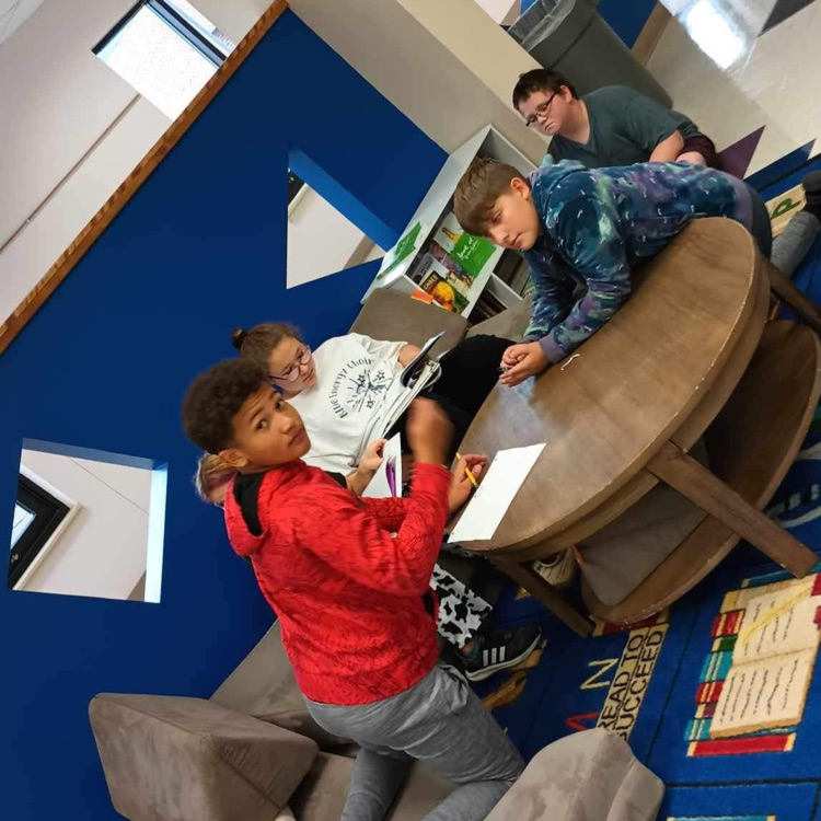 NeodeshaSchools's tweet photo. Mrs. James' class held a congressional hearing from the We The People curriculum. Here the students are planning out their testimony. #usd461 #northlawn #believeachieveproceed #wethepeople https://t.co/t3YciSPEpK