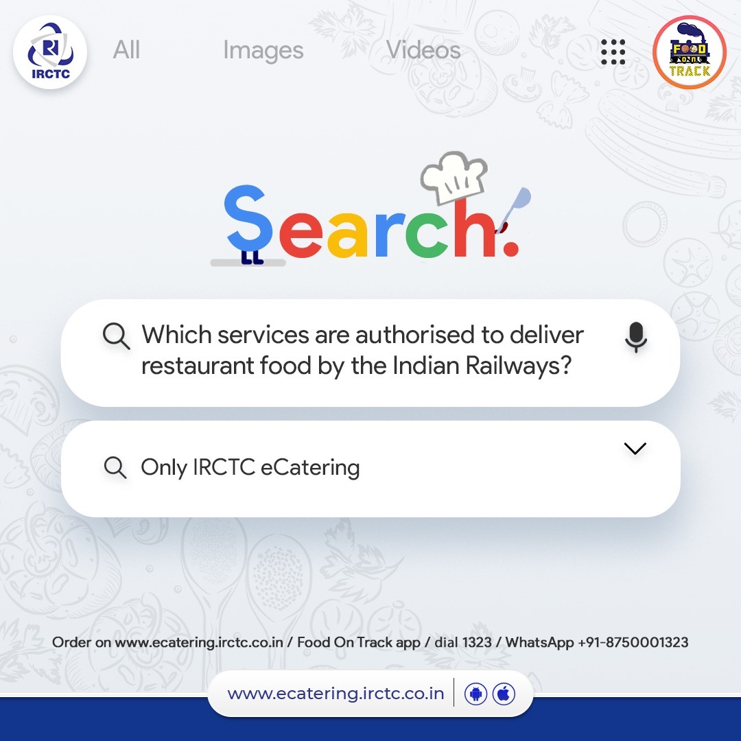 Only IRCTC eCatering has the Indian Railways' authorisation to deliver restaurant food. Please beware of third-party services and order only from us.

🔗Click on the link in bio
👉Install #FoodOnTrack app
📞1323/WhatsApp +91-8750001323
.
.
.
#trainfood #foodintrain