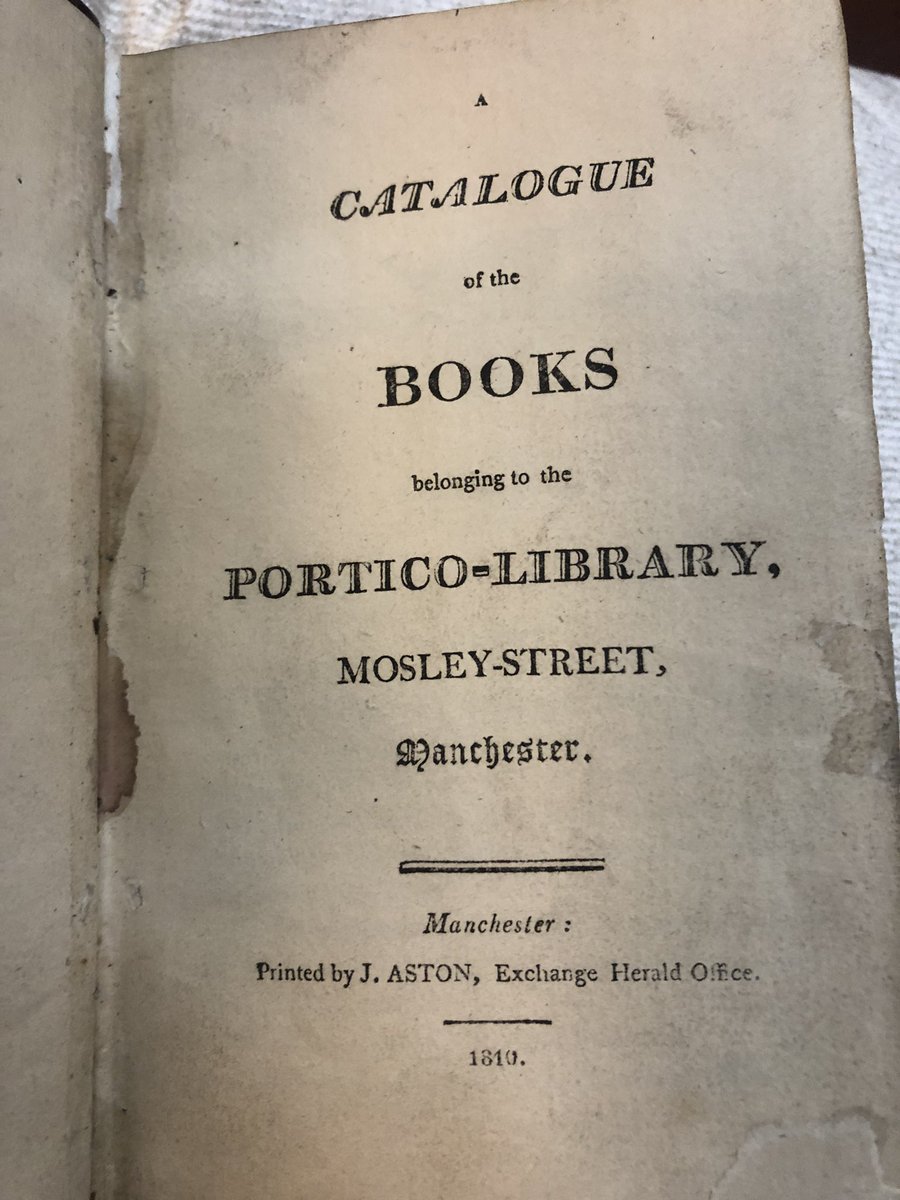 This #19spotlight I’m working on @ThePortico Library 1810 Catalogue of Books (from photographs) to discover how the Collection supported the #education and self-improvement of the members. #phd