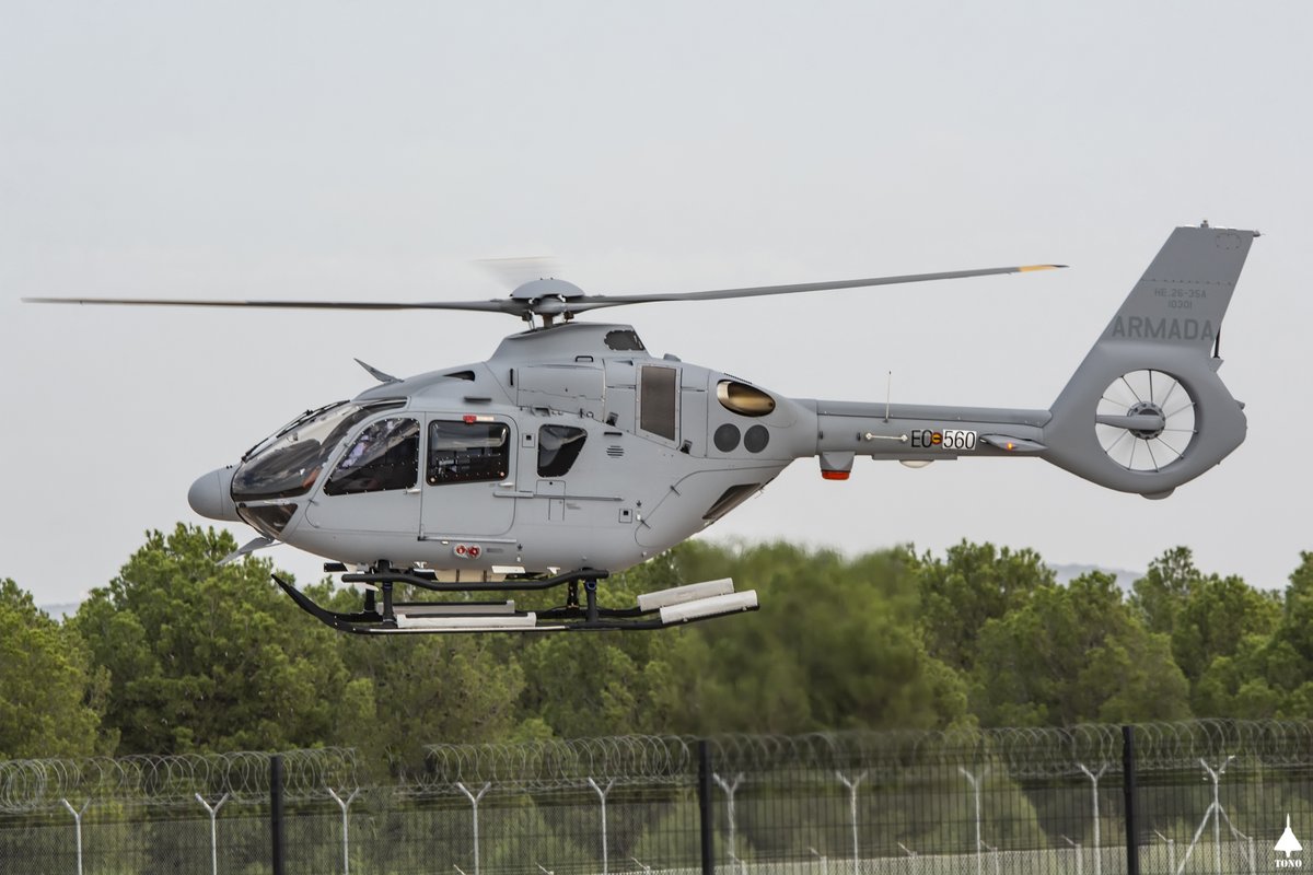 AirbusHeli's tweet photo. Welcoming the @Armada_esp to the Airbus Helicopters family! The first of 7 #H135 🚁 acquired by the 🇪🇸 Navy has just been delivered. It will allow the Navy to train their crews while waiting for the first naval operations in 2024. https://t.co/n8HD8v7E4N