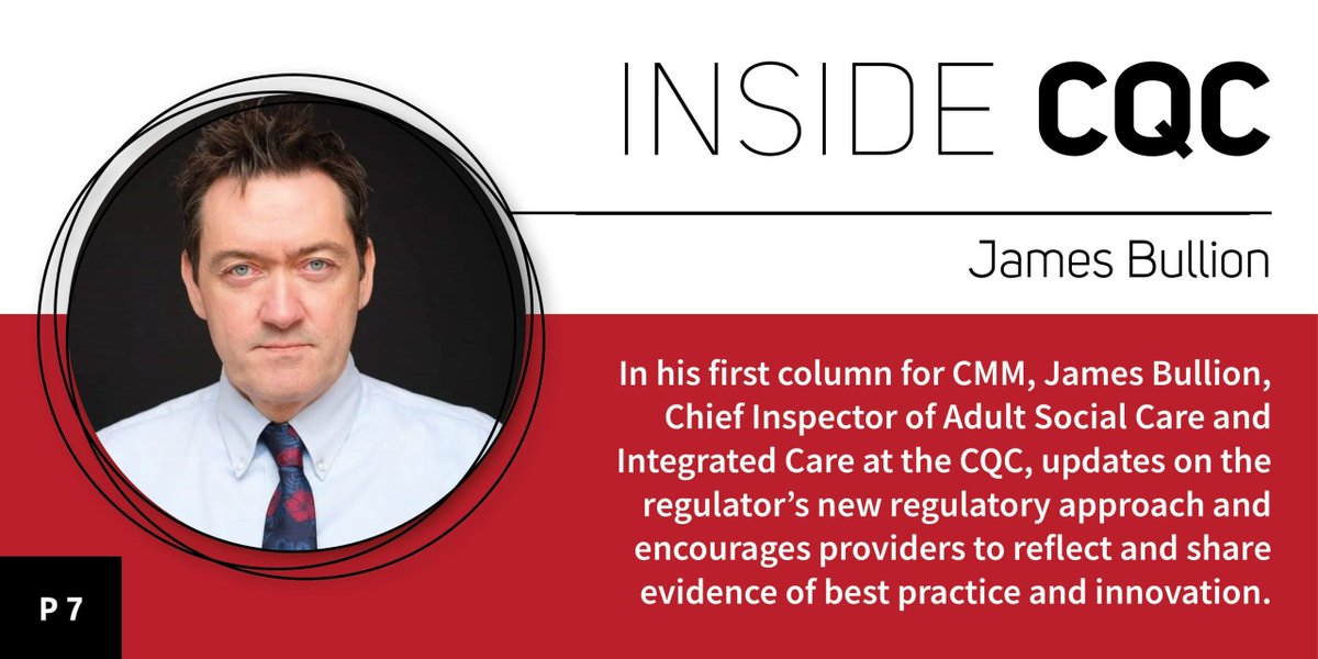 In his recent column in @cmm_magazine, James Bullion talks about our new regulatory approach and explores how innovation can help drive improvement. Read more buff.ly/45RRlV7