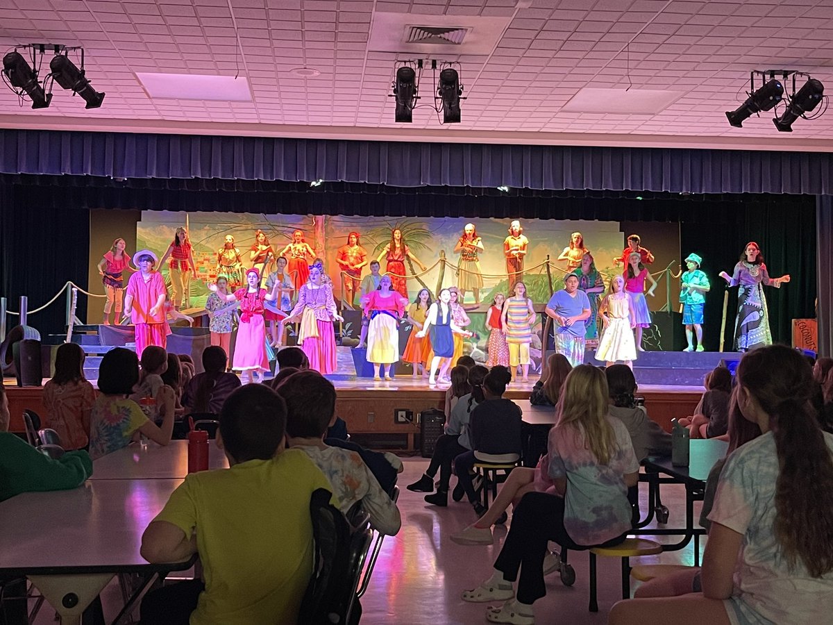 The cast and crew of “Rudolph” from WGIS checking out the cast and crew of “Once on this Island” at CMS! Thanks for having us! #musical #drama #shows