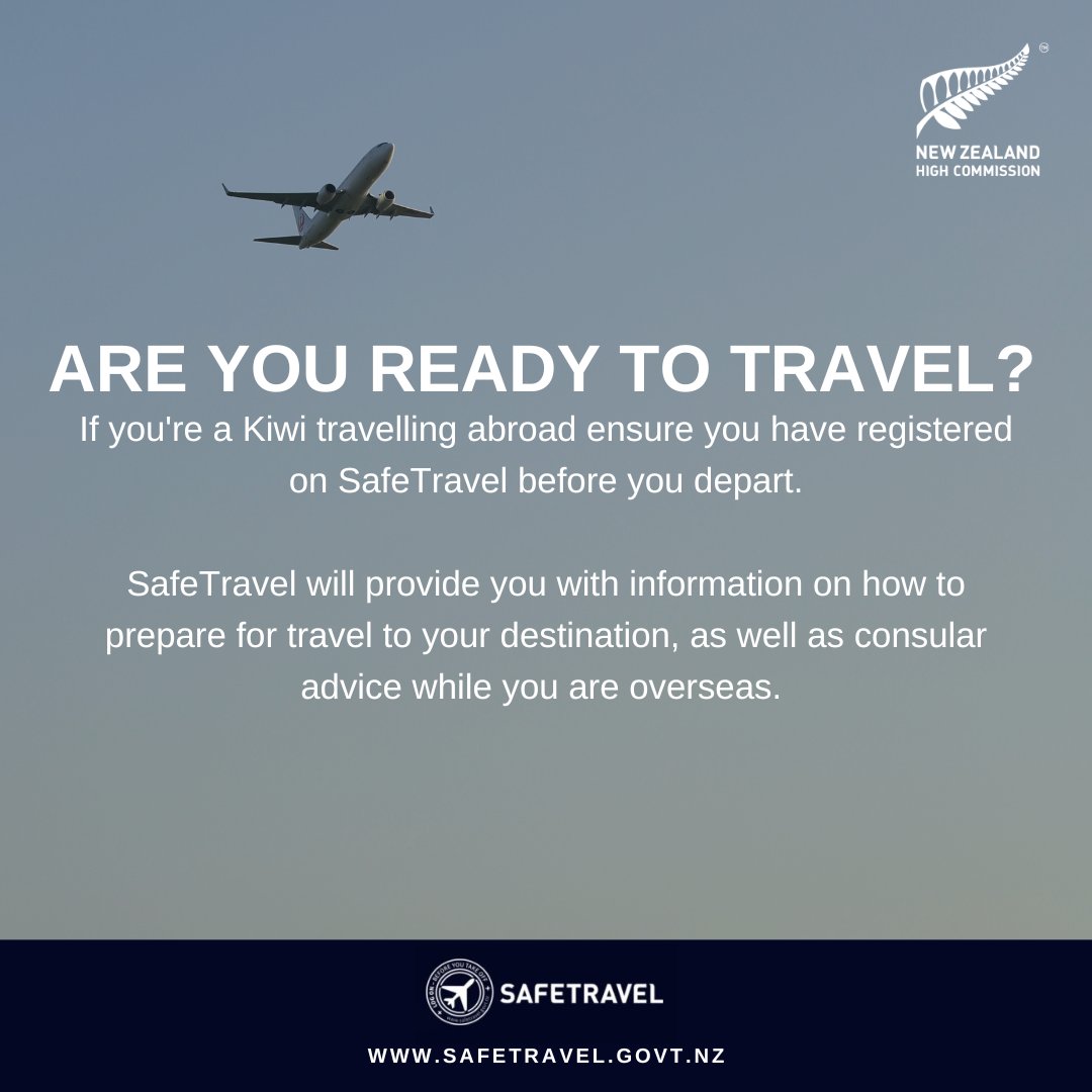 If you’re a kiwi with plans to travel to the UK, or abroad, we encourage you to register on @SafeTravelNZ first. To learn more and register your whānau visit safetravel.govt.nz/united-kingdom ✈