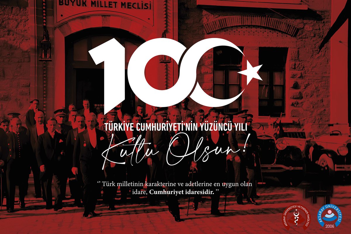 Milli Mücadelede elde ettiğimiz zaferi 29 Ekim 1923'te taçlandırdiğımız Cumhuriyetimiz 100 yaşında.

#cumhuriyet100yaşında