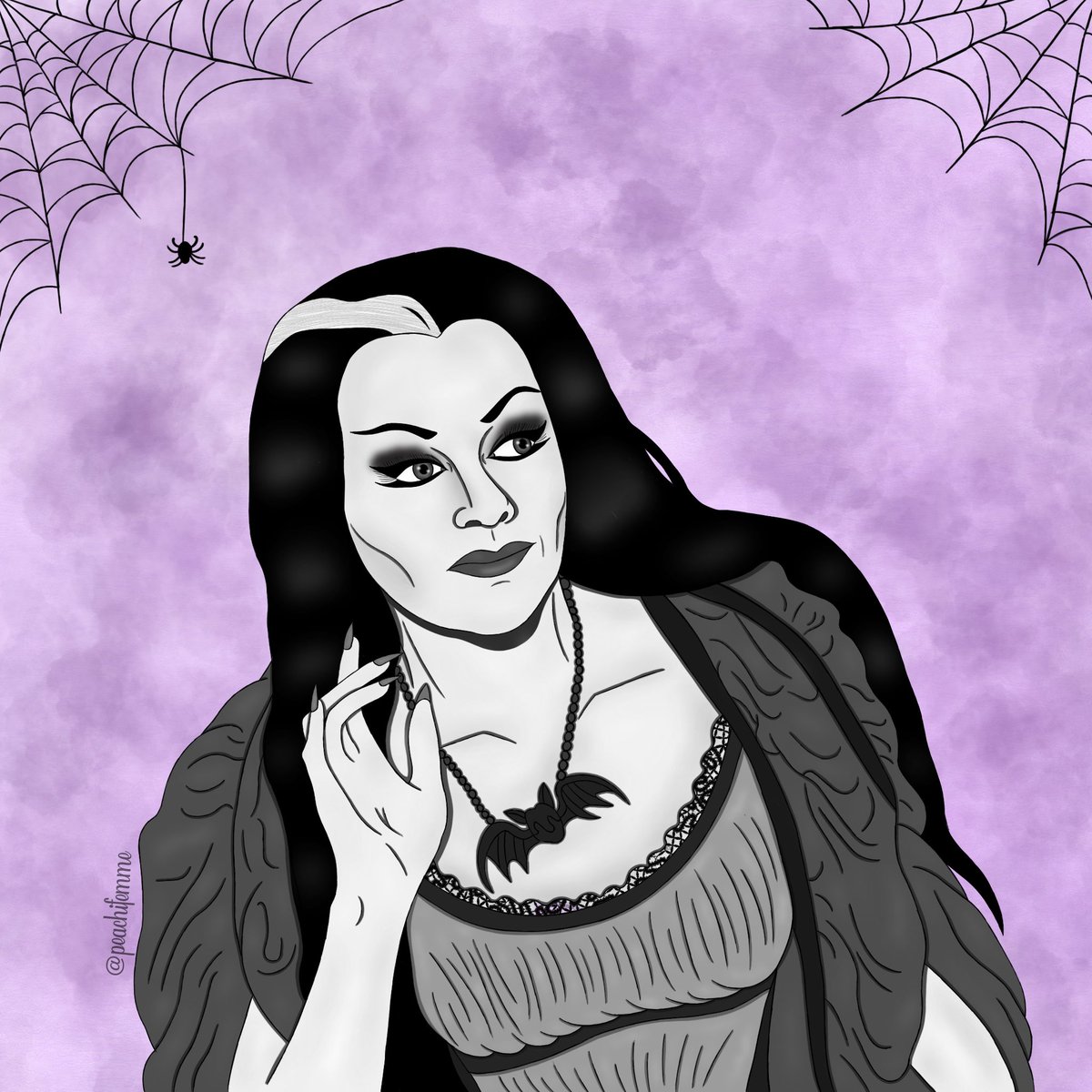 Lily Munster, my spooky IT girl 🕸️🦇💜

#TheMunsters #Inktober