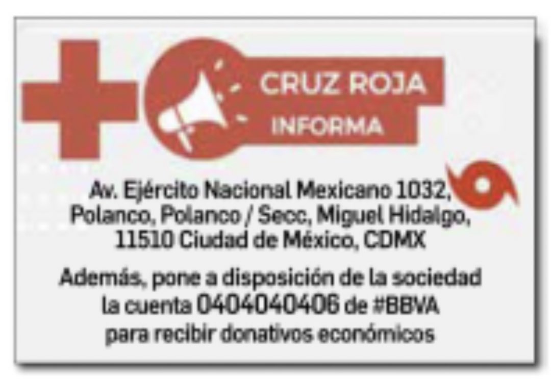 jrisco's tweet photo. El mejor PUENTE para llegar a los damnificados en Acapulco. 

Lo mejor DEPOSITAR, cada peso vale 

@CruzRoja_MX ❤️👇🏼 https://t.co/CI1ORKCXPP