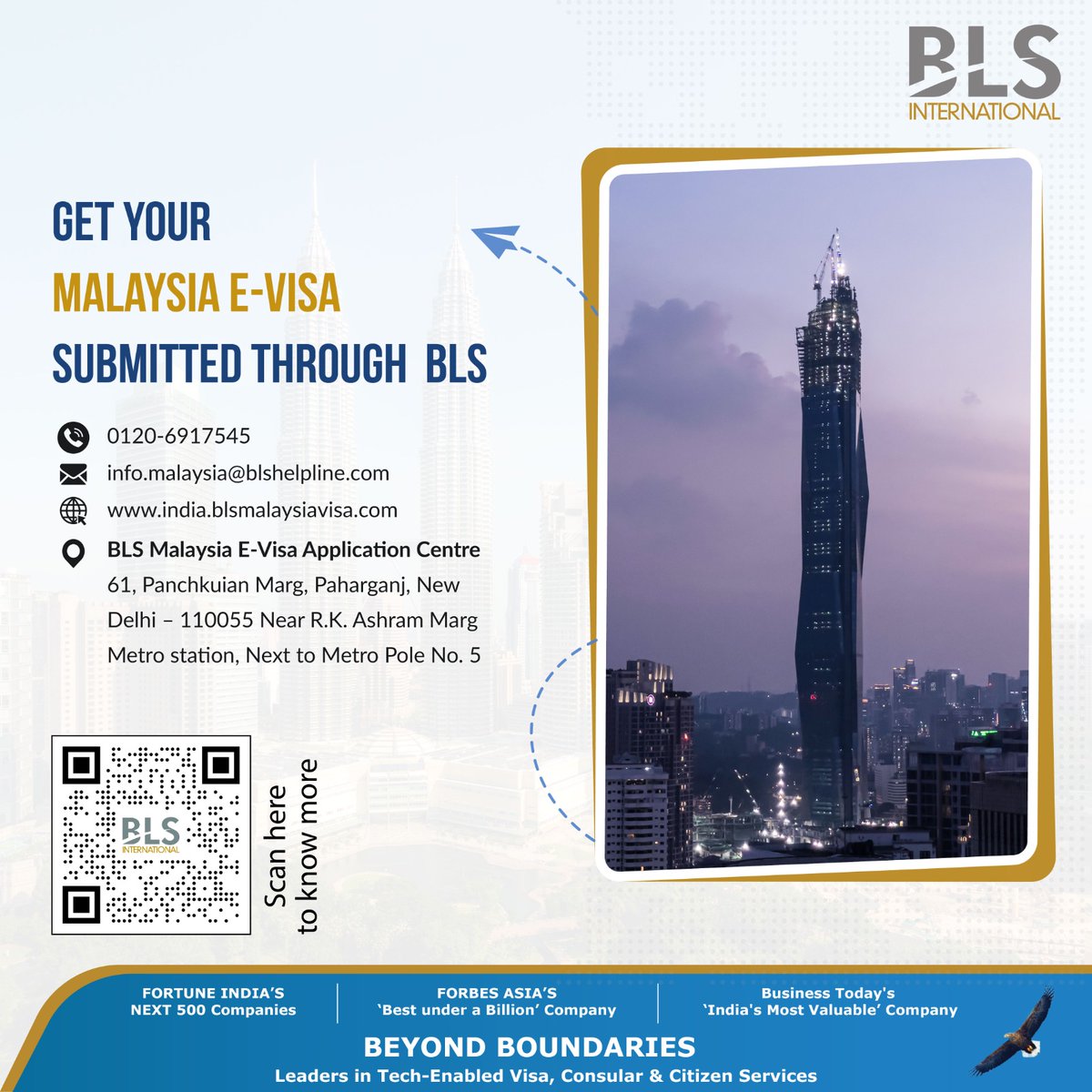 BLSintServices's tweet photo. Discover Malaysia's iconic Petronas Twin Towers with BLS International's enhanced visa services from India. Your gateway to Malaysia's wonders!

For more info &amp; appointment bookings: 
https://t.co/LHOW2n0W4a

#eVisa #Malaysia #TravelwithBLS #TraveltoMalaysia #MalaysiaEvisa https://t.co/4wE2IL8jax
