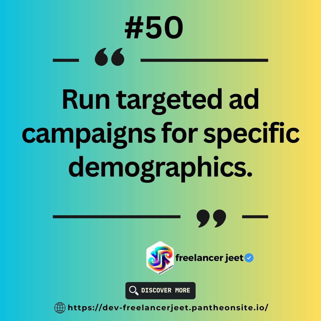 #DemographicAds
#TargetedCampaigns
#AudienceSegmentation
#DemographicTargeting
#PreciseAdvertising
#TailoredMarketing
#AudienceProfiling
#NicheMarketing
#DemographicInsights
#CustomerSegmentation
#FocusedAdvertising
#CustomizedAds
#DemographicStrategies
#PinpointMarketing