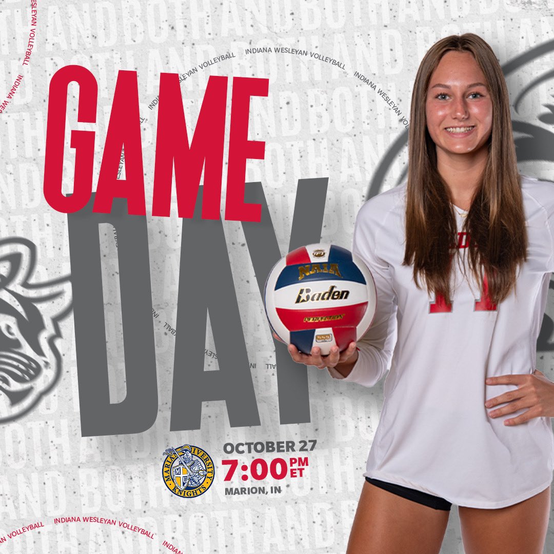 🏐 GAMEDAY 🏐

Final regular season game in Luckey for No. 1-ranked <a href="/IWUVBall/">Indiana Wesleyan Volleyball</a>! 😼

🆚 Marian
⏰ 7:00 p.m.
📍 Marion, Ind.
🔗 Live stats, video, and tickets are available at IWUWildcats.com

#BothAnd