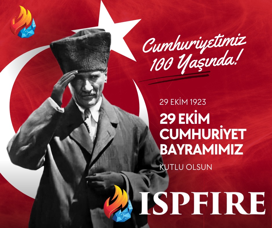 Başarıların gururuyla dolu bir tarih.

Cumhuriyet’in 100. Yılı kutlu olsun! 🇹🇷
—
A history filled with the pride of victories and achievements earned over 100 years.

Happy 100th Anniversary of the Republic! 🇹🇷 #ispfire