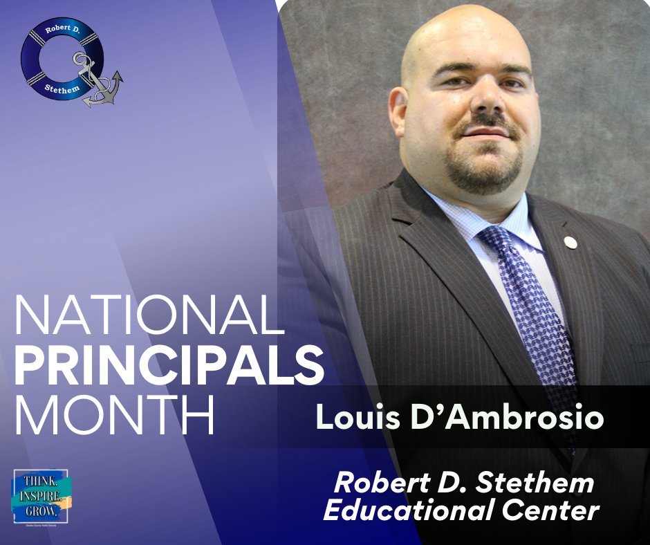 Happy #NationalPrincipalsMonth to Louis D'Ambrosio, principal at Robert D. Stethem Educational Center. This month we will be highlighting each CCPS principal on our social media sites. Comment down below and show your appreciation to Principal D'Ambrosio! #ThankAPrincipal