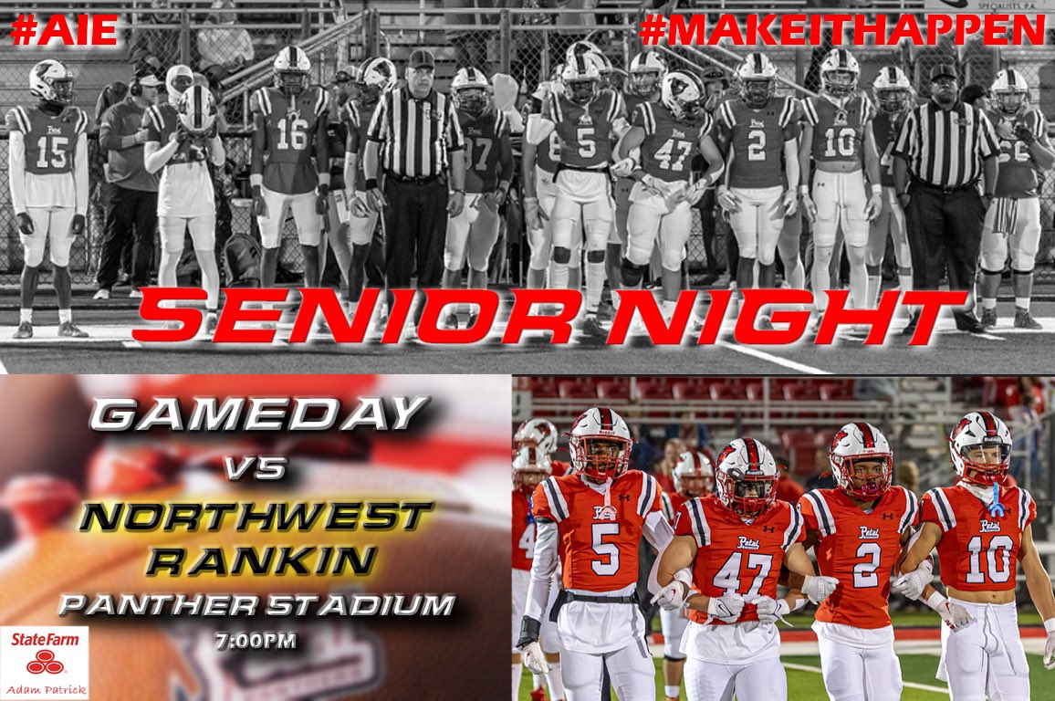 🔴⚪️GAMEDAY⚪️🔴

🆚~Northwest Rankin
📍~Panther Stadium
⏰~7:00m
‼️~Senior Night
🎟️~ gofan.co/event/1183982?… 
📻~FM 98.1
🏈~Region 3/7A Game 4

Thank you Adam Patrick for being our 2023 It’s Game Day Sponsor

#AIE #MakeItHappen #WEarePETAL