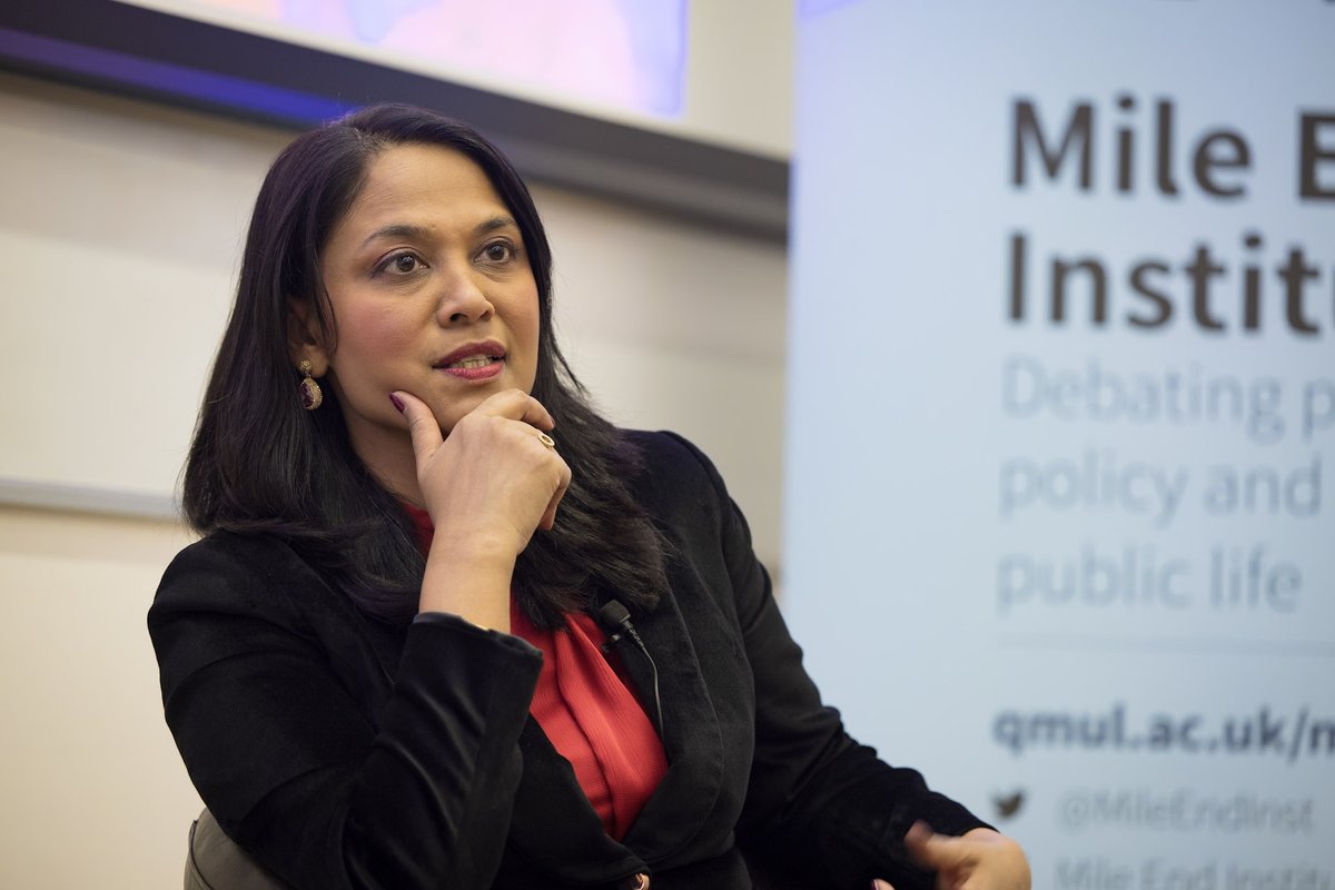 Thank you to @rushanaraali for fascinating 'In Conversation' last night. Talking to @redhistorian, Rushanara reflected on her early life, representing the East End, and the situation in the Middle East. Thanks also to everyone who joined us at @QMUL and the great @garyschwartz!